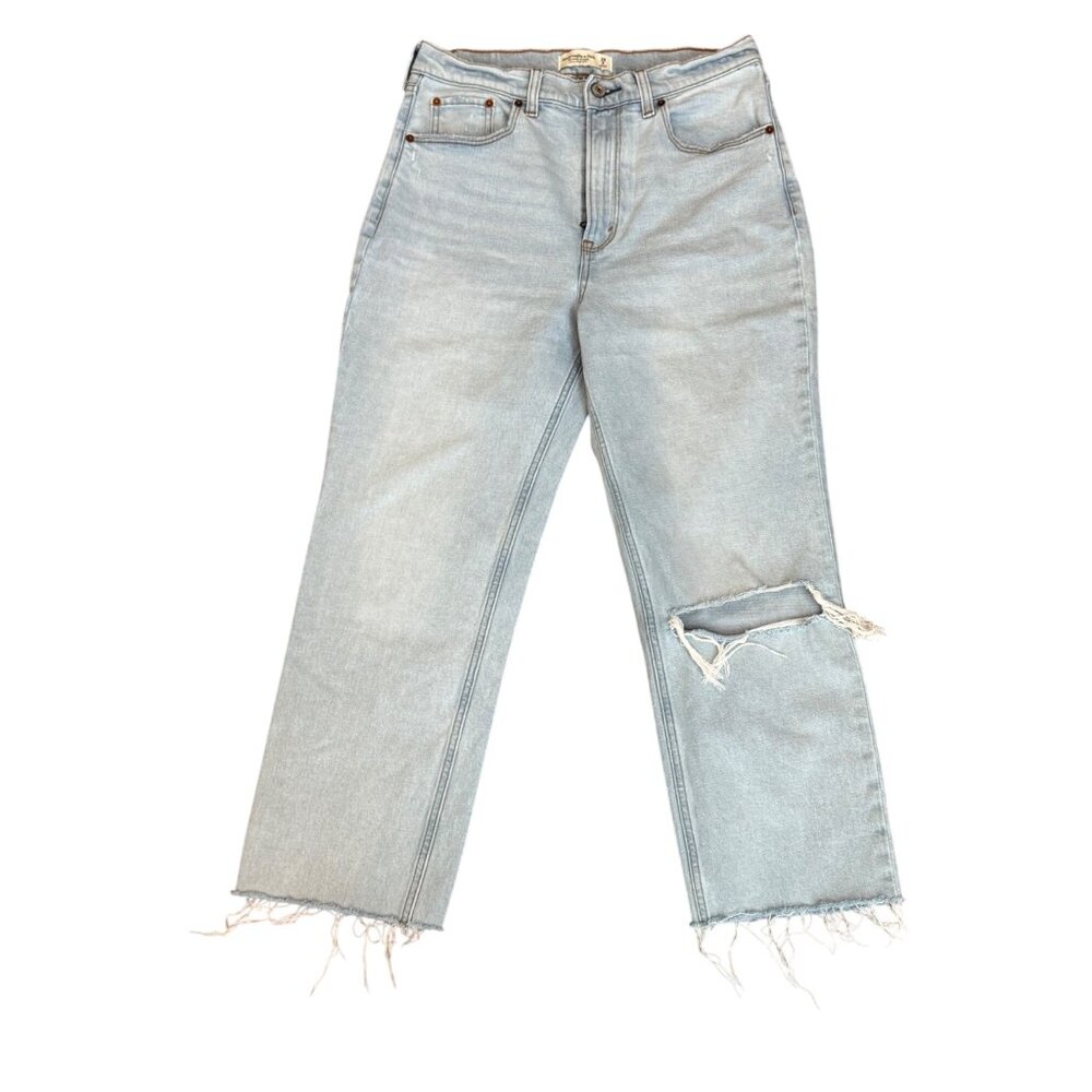 Abercrombie & Fitch Womens Ankle Straight Jeans Size 8/29 Ultra High Rise Light